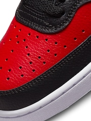 Nike Black/Red Court Vision Low Trainers - Image 7 of 8