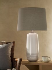Village At Home White Moby Ceramic Table Lamp - Image 1 of 2