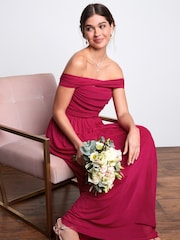 Pink Mesh Multiway Bridesmaid Wedding Maxi Dress - Image 2 of 7