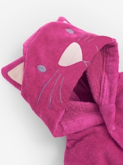 JoJo Maman Bébé Fuchsia Cat Dressing Gown - Image 2 of 2