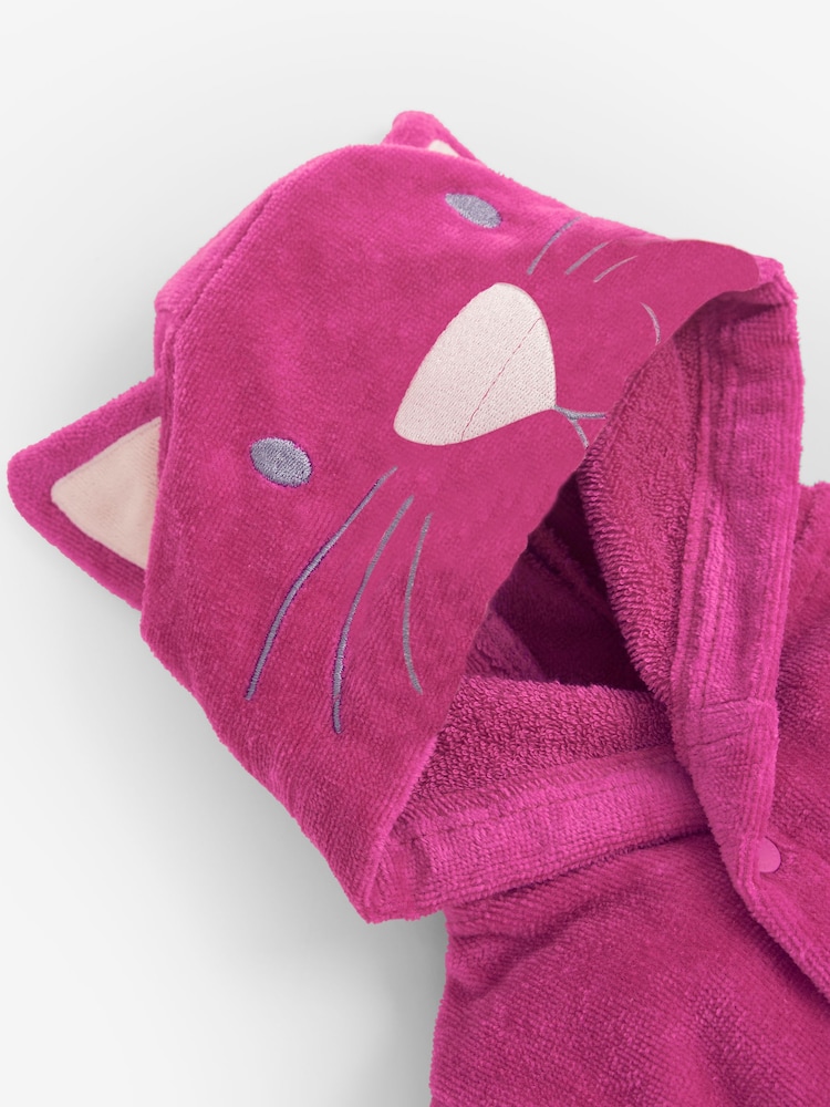 JoJo Maman Bébé Fuchsia Cat Dressing Gown - Image 2 of 2