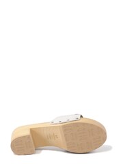 Scholl Womens Iconic 'Lena' Leather Mule Black Sandal Clogs - Image 4 of 6