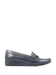 Pavers Blue Wide Fit Leather Penny Loafers - Image 1 of 7