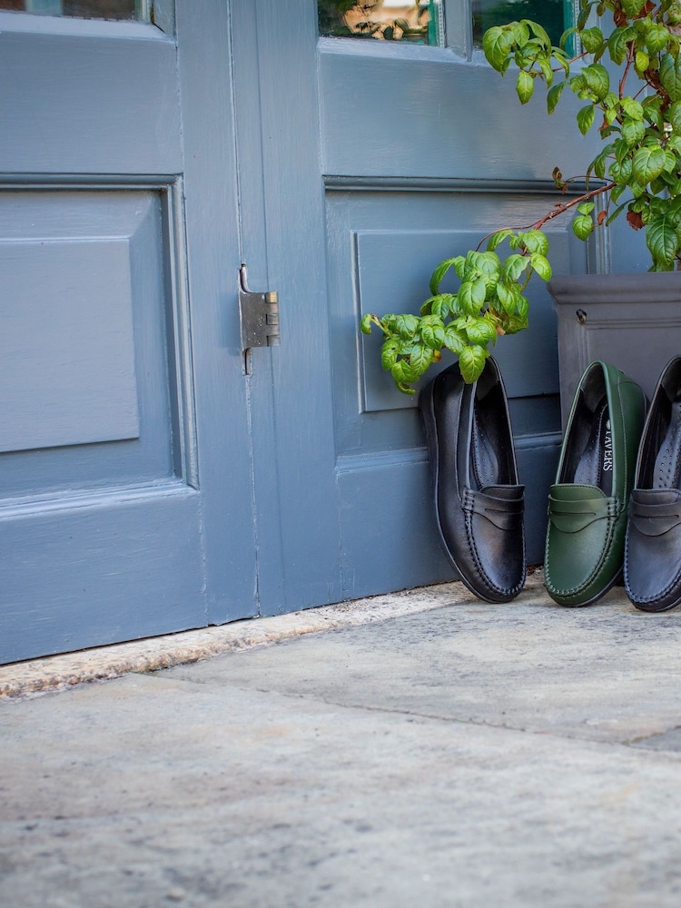 Pavers Blue Wide Fit Leather Penny Loafers - Image 7 of 7