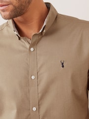 Stone Short Sleeve Stretch Oxford Shirt - Image 4 of 5