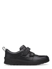 Clarks Black Multi Fit Leather Palmer Steggy Shoes - Image 1 of 7