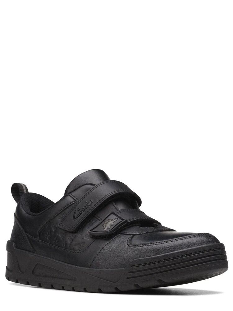 Clarks Black Multi Fit Leather Palmer Steggy Shoes - Image 3 of 7