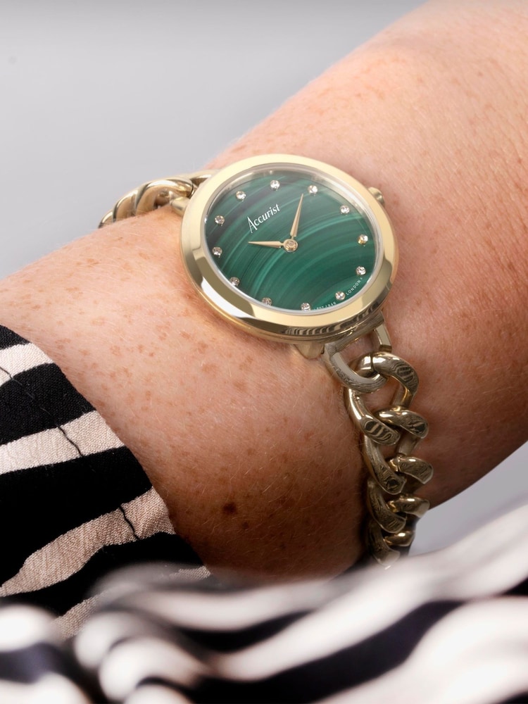 Accurist Jewellery Womens Gold Plated Stainless Steel Chain Analogue Watch - Image 6 of 6