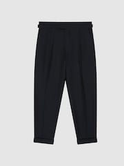 Reiss Navy Borough Relaxed Fit Twill Trousers - Image 2 of 5