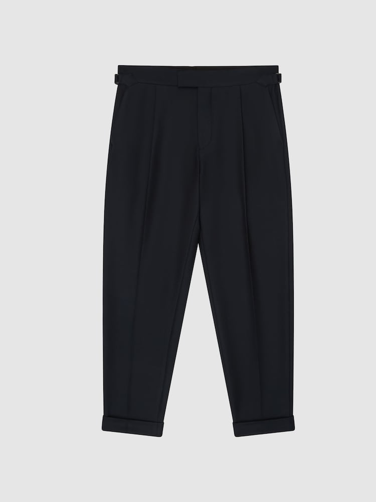 Reiss Navy Borough Relaxed Fit Twill Trousers - Image 2 of 5
