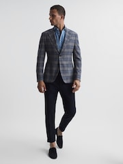 Reiss Navy Borough Relaxed Fit Twill Trousers - Image 3 of 5