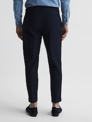 Reiss Navy Borough Relaxed Fit Twill Trousers - Image 5 of 5