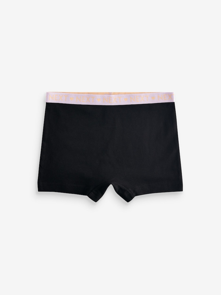 Black Bright Waistband Short Briefs 5 Pack (2-16yrs) - Image 2 of 8