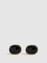 Reiss Gold Carter Stone Insert Cufflinks - Image 1 of 5