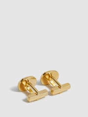 Reiss Gold Carter Stone Insert Cufflinks - Image 4 of 5