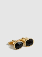 Reiss Gold Carter Stone Insert Cufflinks - Image 5 of 5