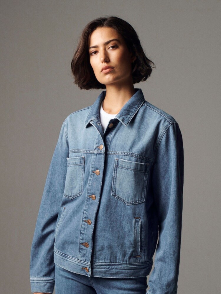 Mid Blue Own. Crop Western Denim Jacket - Image 2 of 10