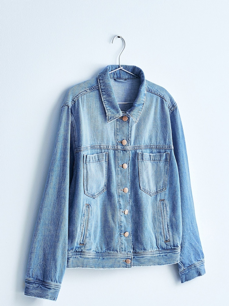 Mid Blue Own. Crop Western Denim Jacket - Image 4 of 10