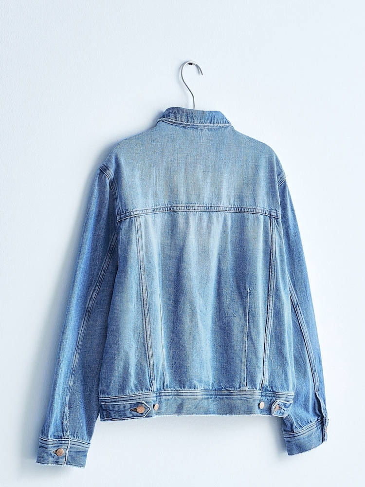 Mid Blue Own. Crop Western Denim Jacket - Image 5 of 10