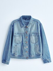 Mid Blue Own. Crop Western Denim Jacket - Image 6 of 10