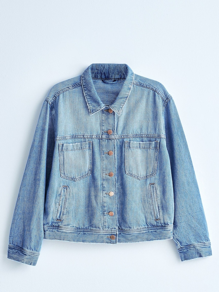 Mid Blue Own. Crop Western Denim Jacket - Image 6 of 10