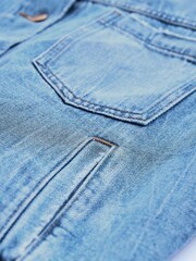 Mid Blue Own. Crop Western Denim Jacket - Image 9 of 10