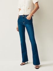 7 For All Mankind Dark Blue Bair Rinsed Bootcut Flare Jeans - Image 1 of 4