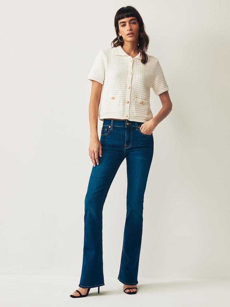 7 For All Mankind Dark Blue Bair Rinsed Bootcut Flare Jeans - Image 2 of 4