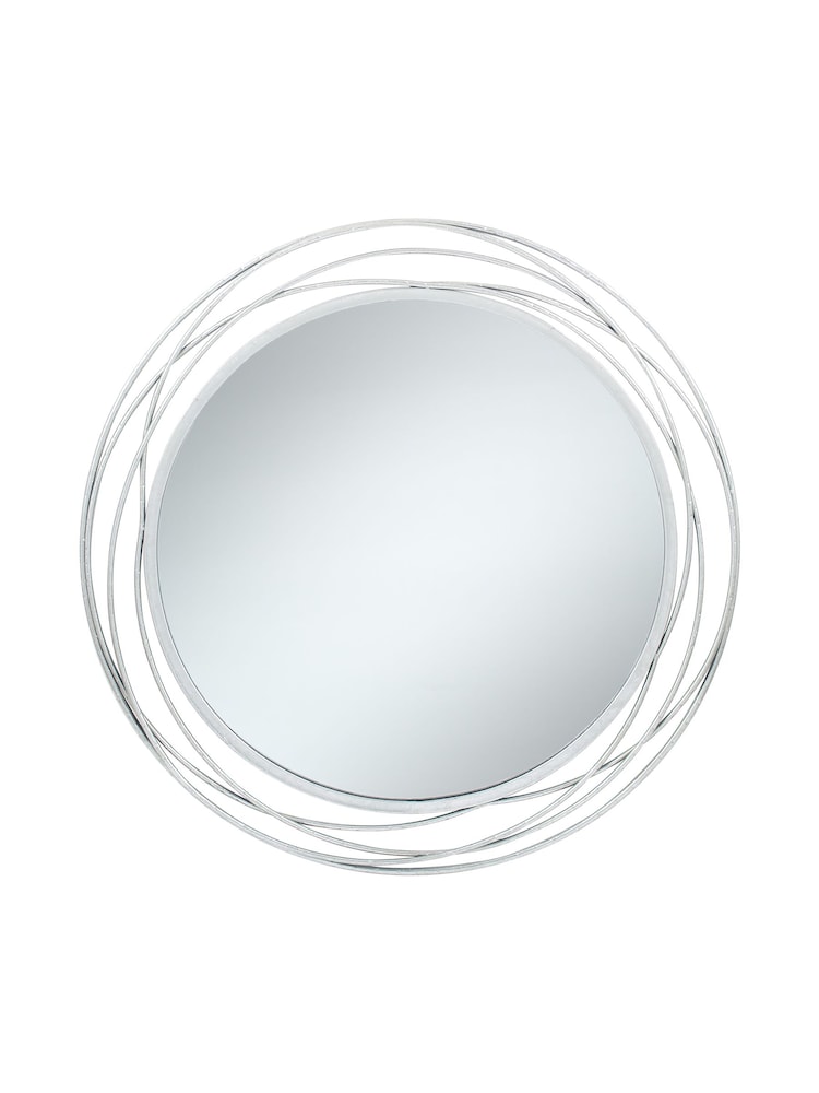 Pacific Antique Silver Metal Round Wall Mirror - Image 2 of 4