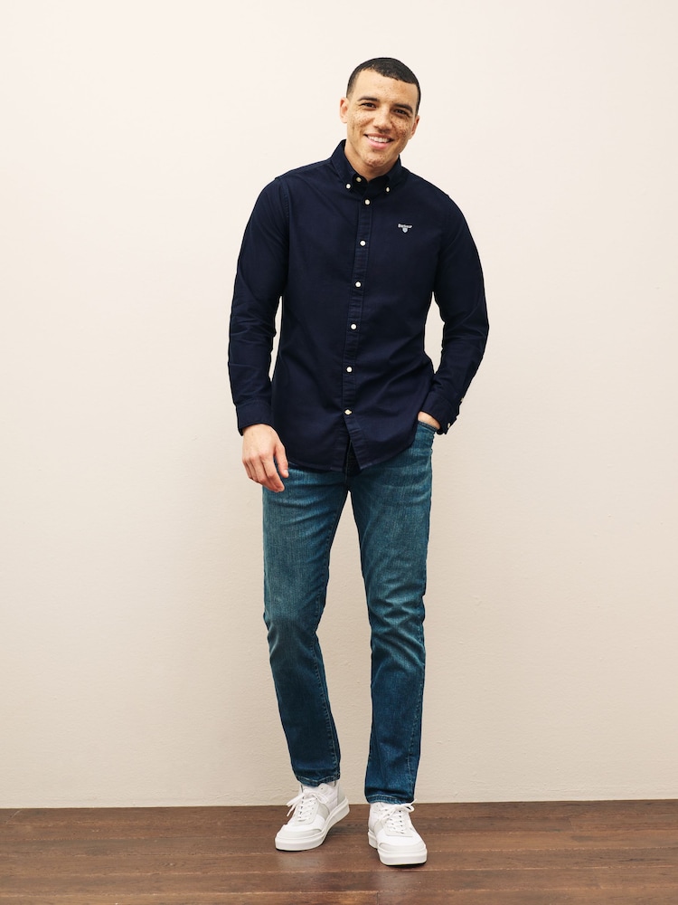 Donkerblauw - Barbour® Oxtown klassiek Oxford-overhemd met lange mouwen van 100% katoen - Image 3 of 6