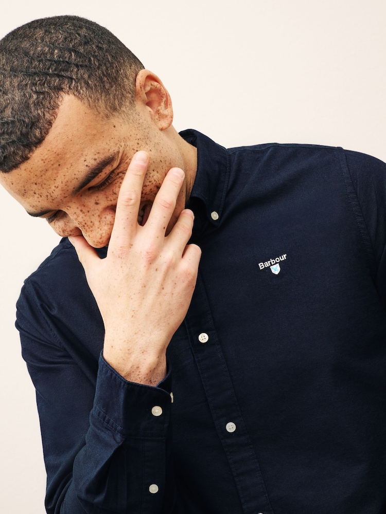 Donkerblauw - Barbour® Oxtown klassiek Oxford-overhemd met lange mouwen van 100% katoen - Image 4 of 6