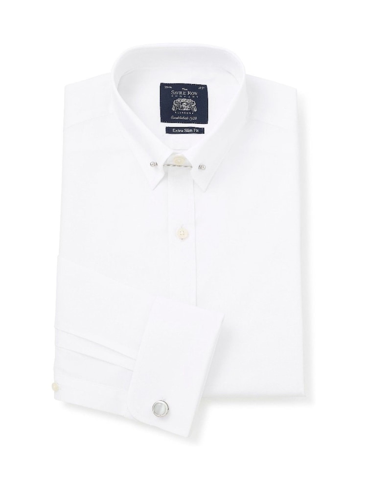Savile Row Company Hemd, Doppelmanschette mit extra Nadelkragen, 100 % Baumwolle, Slim-Fit, Weiß - Bild 2 von 4 Savile Row Company Hemd, Doppelmanschette mit extra Nadelkragen, 100 % Baumwolle, Slim-Fit, Weiß - Bild 2 von 4