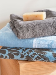 Ted Baker Grey Magnolia 100% Cotton Towel - Image 3 of 5