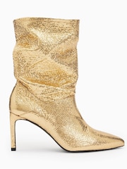 AllSaints Gold Orlana Shimmer Boots - Image 1 of 5