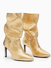 AllSaints Gold Orlana Shimmer Boots - Image 2 of 5