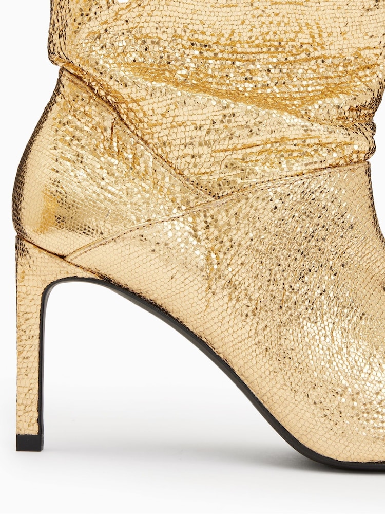 AllSaints Gold Orlana Shimmer Boots - Image 5 of 5