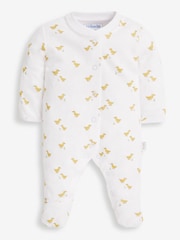 Amarillo con pato - Conjunto de 2 piezas con pijama tipo pelele y chaqueta de terciopelo de Jojo Maman Bébé - Imagen 2 de 6