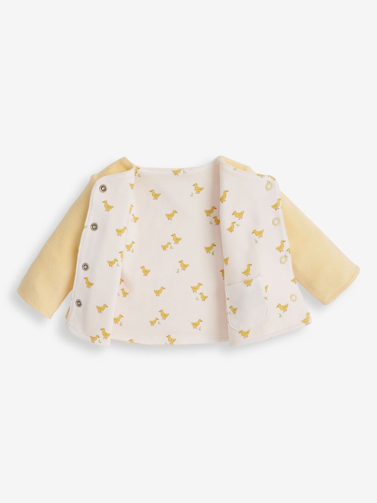 canard Jaune - Jojo Maman Bébé 2-Pieces Ensemble combinaison de nuit et veste en velours pour bébé - Image 4 of 6