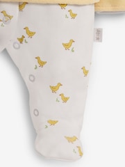 Amarillo con pato - Conjunto de 2 piezas con pijama tipo pelele y chaqueta de terciopelo de Jojo Maman Bébé - Imagen 5 de 6