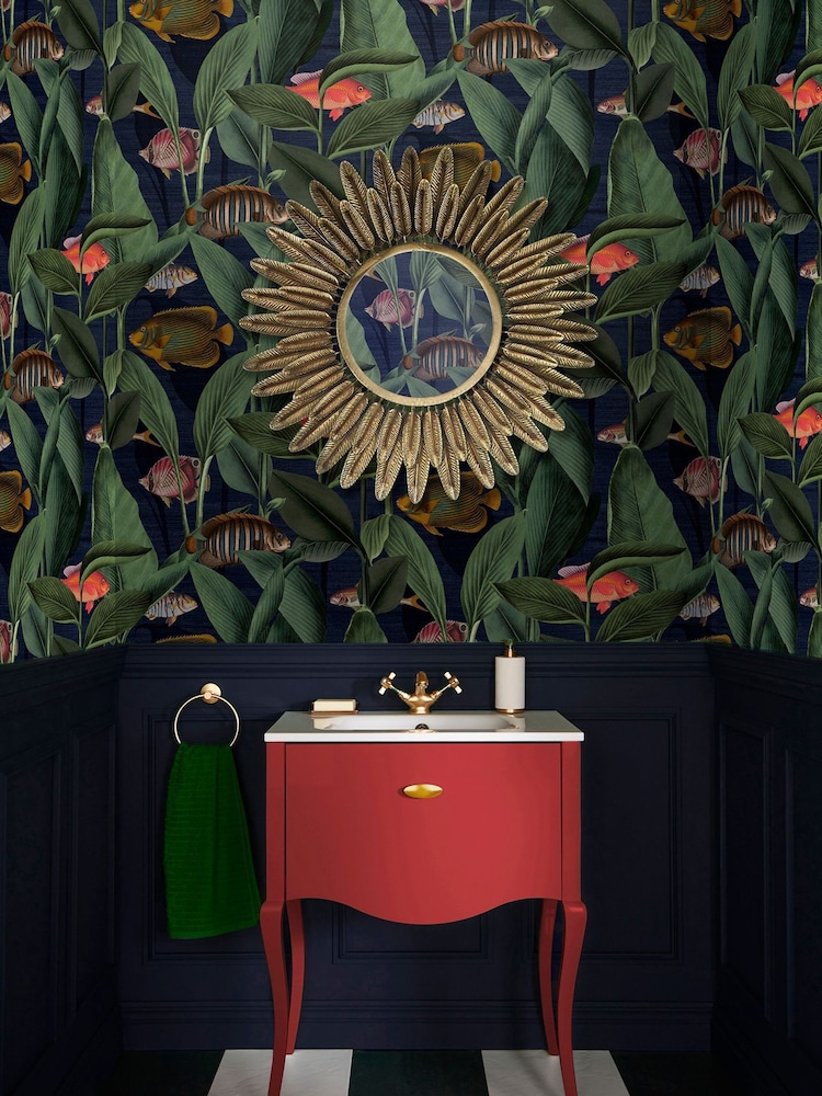 Graham & Brown Green Aquarium Deep Sea 10M Wallpaper - Image 1 of 3