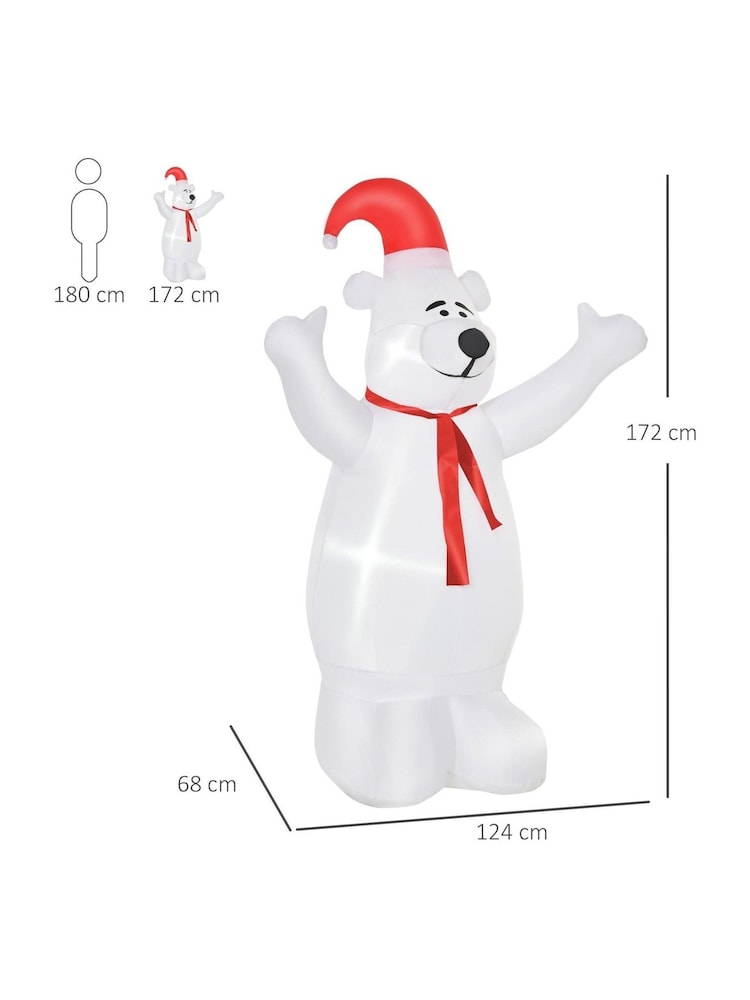 Homcom Red Outdoor 6ft Inflatable Christmas Snowman - Image 3 of 3