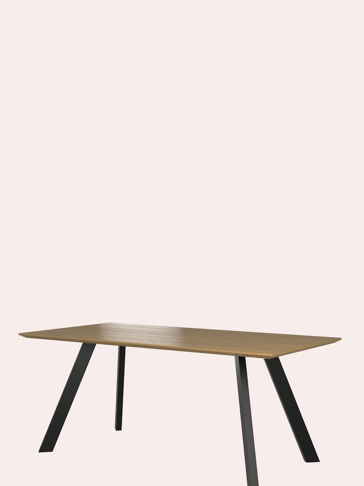 Laura Ashley Oak Ammanford Chamfered Edge 8 Seater Dining Table - Image 4 of 4