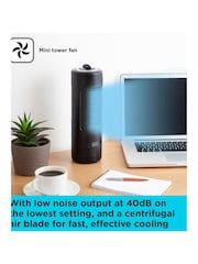 Black & Decker Black Low Noise Mini Tower Fan - Image 3 of 8
