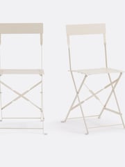 La Redoute Intérieurs Set of 2 Pebble Ozevan Folding Metal Chairs - Image 1 of 4
