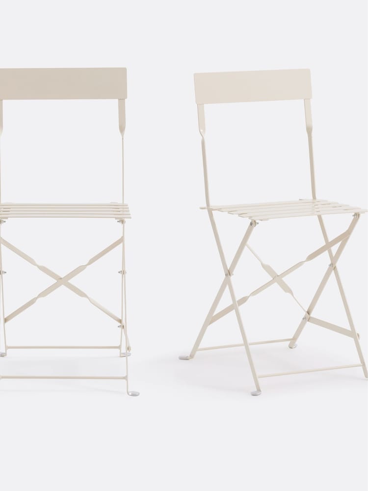 La Redoute Intérieurs Set of 2 Pebble Ozevan Folding Metal Chairs - Image 1 of 4 La Redoute Intérieurs Set of 2 Pebble Ozevan Folding Metal Chairs - Image 1 of 4