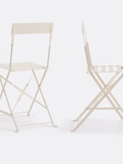 La Redoute Intérieurs Set of 2 Pebble Ozevan Folding Metal Chairs - Image 2 of 4