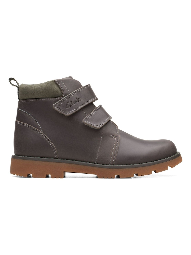 Clarks Grey Heath Strap K G fit Boots - Image 1 of 7 Clarks Grey Heath Strap K G fit Boots - Image 1 of 7