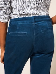 White Stuff Blue Sienna Stretch Velvet Trousers - Image 3 of 4
