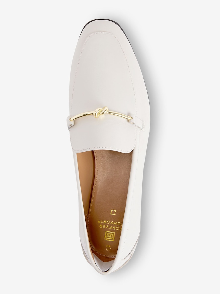 Bone White Forever Comfort® Leather Knot Hardware Loafers - Image 3 of 8