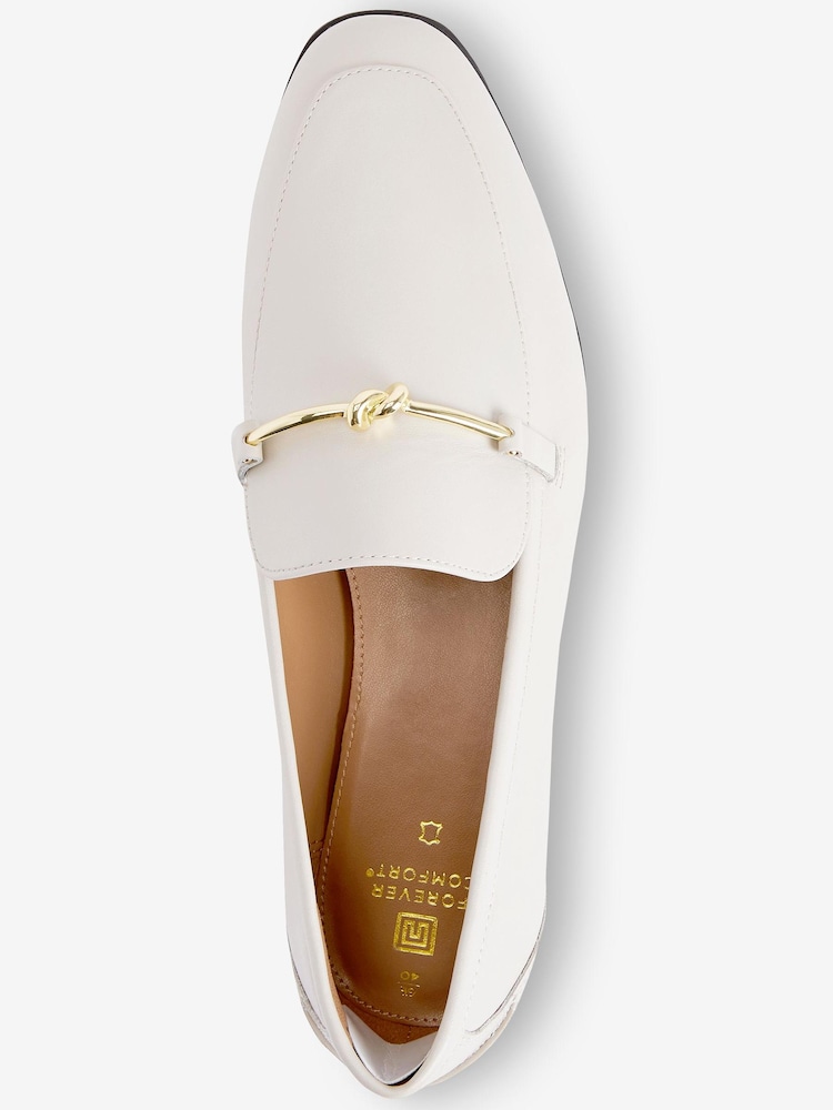 Bone White Forever Comfort® Leather Knot Hardware Loafers - Image 7 of 8